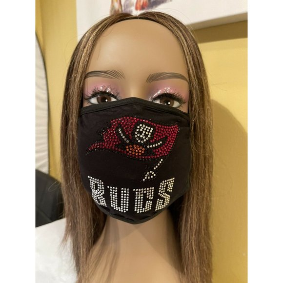 Tampa Bay Buccaneers Rhinestone Bling Face Mask - Picture 2 of 9